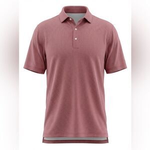TURTLESON MENS POLO SHIRT RED MICRODOTS SIZE L